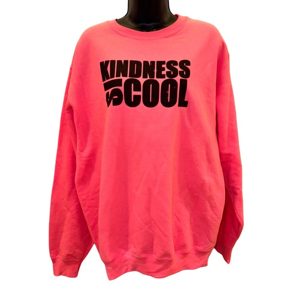 Hot pink sweatshirt with “Kindness is Cool” graphic - size L - Picture 1 of 4